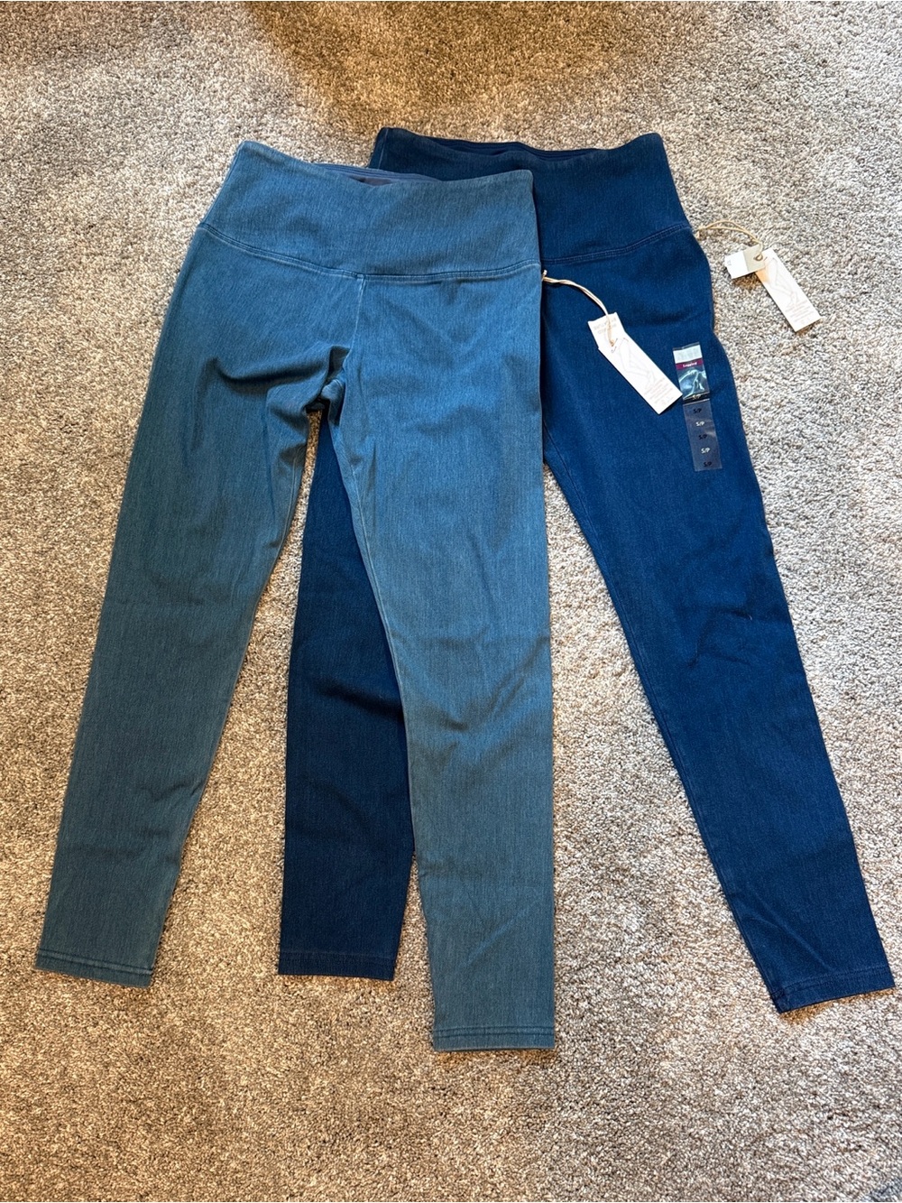 Natural Reflections 2 pairs of Leggings in Shades of Blue - Women’s Size S - NWT